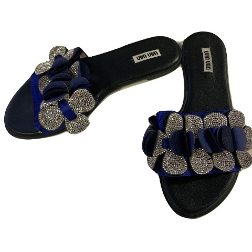 Miu Miu by Prada Satin Slides, Size 8